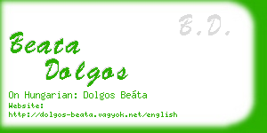beata dolgos business card